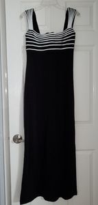 Tadashi cocktail dress black with white piping